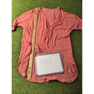 Body Central Coral Pink Lightweight Open Front Cardigan coral chiffon pink